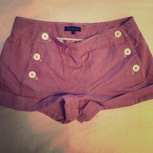 Talula red/white stripe shorts